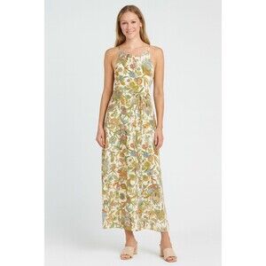 Tommy Hilfiger Maxi Dress Womens Lg Floral Lined Cottage Core Beach Prairie Boho